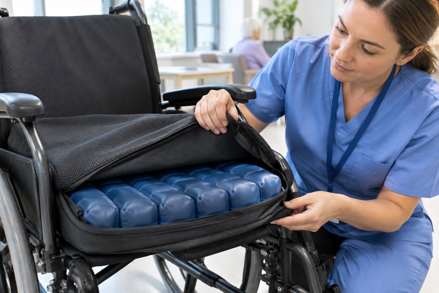 Nursing home pressure relief cushion maintenance inspection